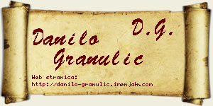 Danilo Granulić vizit kartica
